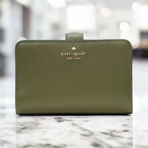 Kate Spade Olive Green Leather Wallet NWT